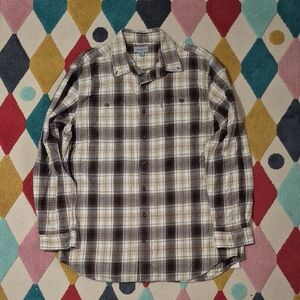 Carhartt Men's Relaxed Fit Plaid Cotton Flannel Shirt.